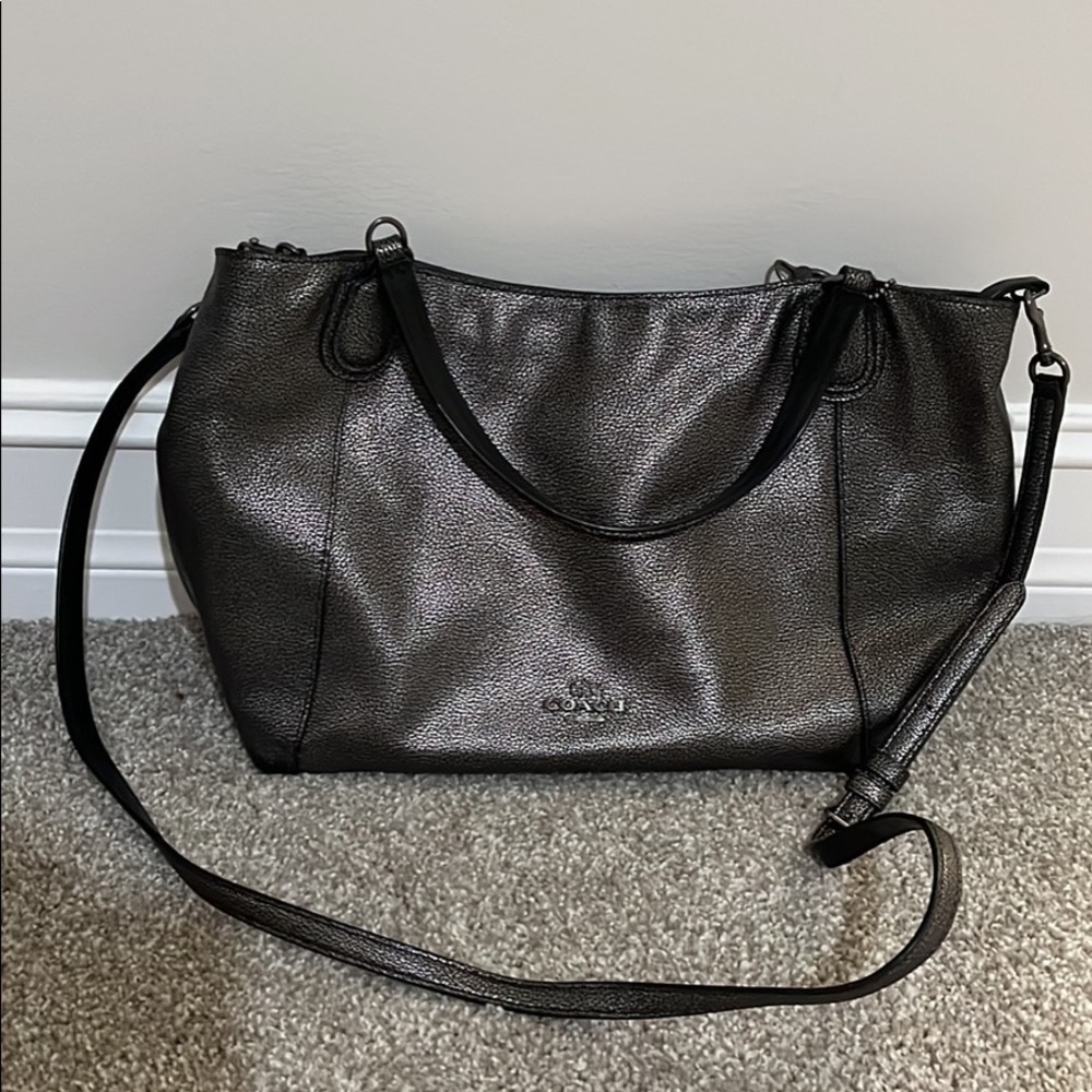 Good condition gunmetal coach purse
